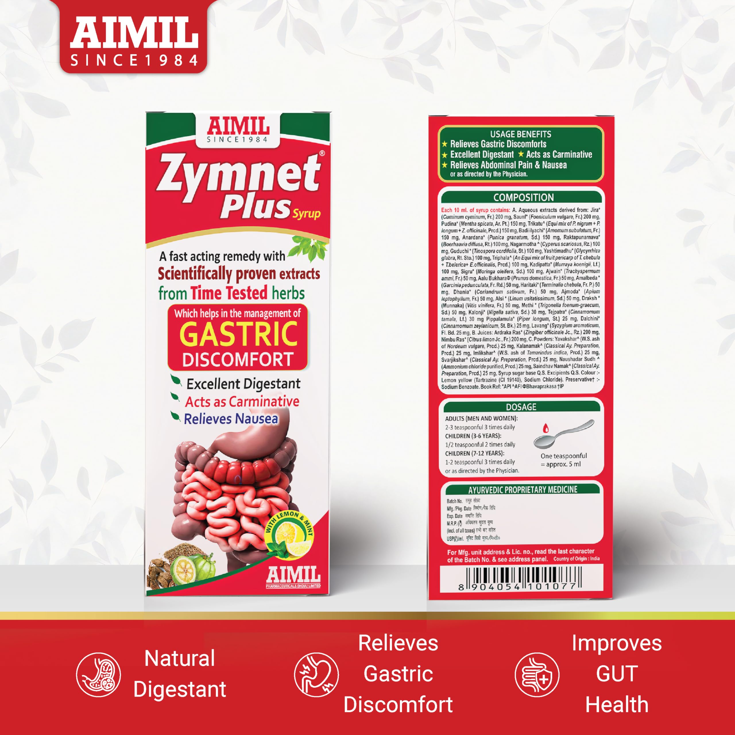 Amazon.com: AIMIL Zymnet Plus Syrup | Digestive Health & Acidity